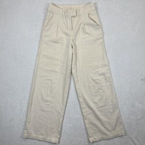 American Eagle Pants Womens 0‎ Beige Wide Leg Stretch Regular Real Good Casual